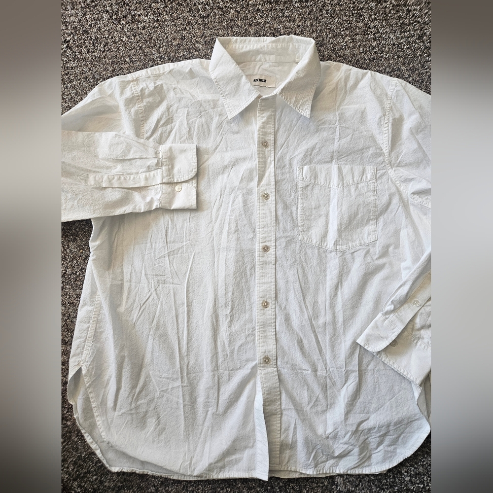 Buck Mason 100% Cotton Button Down Long Sleeve Shirt With Pocket Xxl